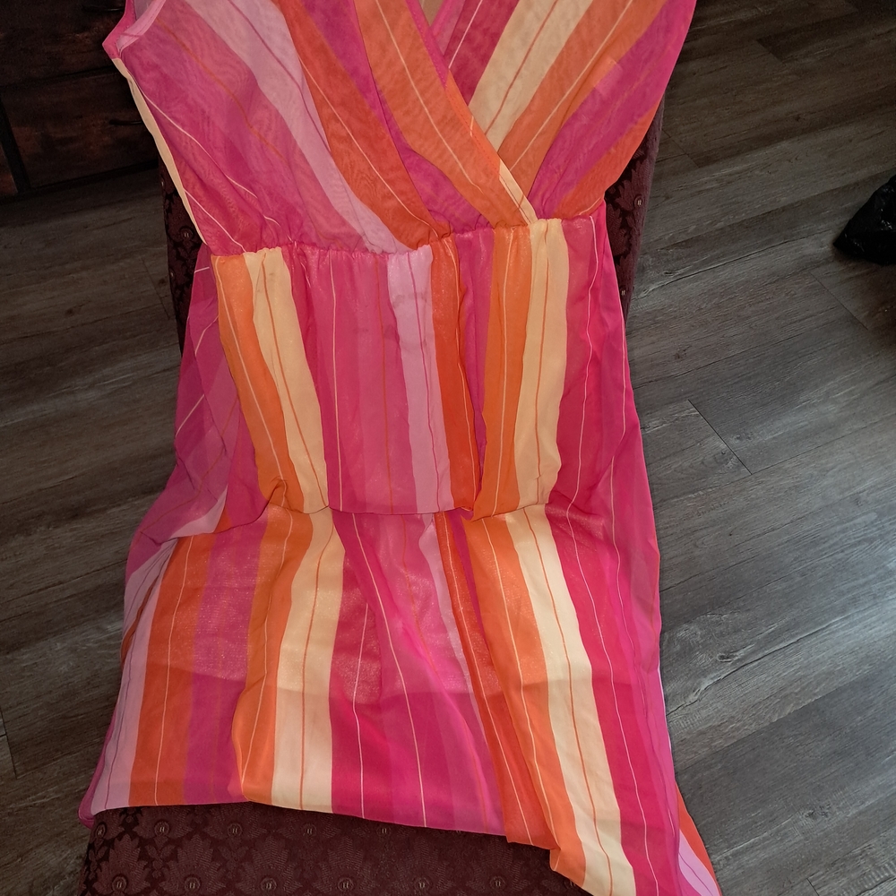 Vibrant Striped Sleeveless Dress